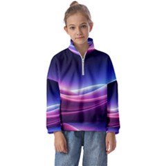 Cosmic Galaxy Quantum Art Nature Kids  Half Zip Hoodie