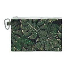 Monstera Plant Tropical Jungle Canvas Cosmetic Bag (large)