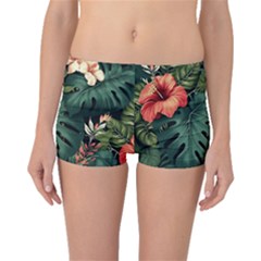 Flowers Monstera Foliage Tropical Boyleg Bikini Bottoms