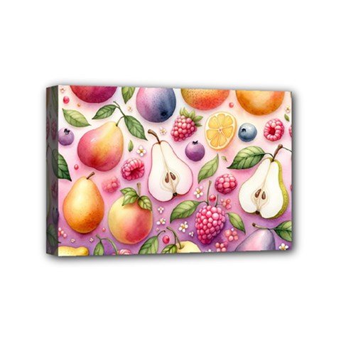 Fruits Apple Strawberry Raspberry Mini Canvas 6  X 4  (stretched)