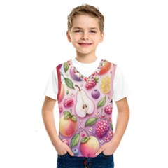 Fruits Apple Strawberry Raspberry Kids  Basketball Tank Top