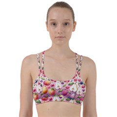 Fruits Apple Strawberry Raspberry Line Them Up Sports Bra by Ravend