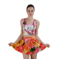 Bouquet Floral Blossom Anniversary Mini Skirt by Ravend