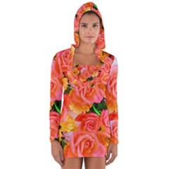 Bouquet Floral Blossom Anniversary Long Sleeve Hooded T-shirt