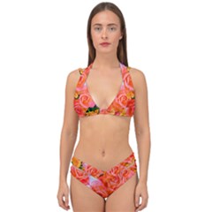 Bouquet Floral Blossom Anniversary Double Strap Halter Bikini Set