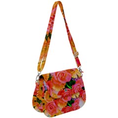 Bouquet Floral Blossom Anniversary Saddle Handbag by Ravend