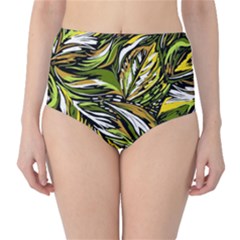 Foliage Pattern Texture Background Classic High-waist Bikini Bottoms