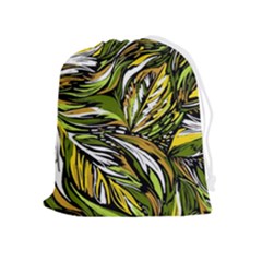 Foliage Pattern Texture Background Drawstring Pouch (xl)