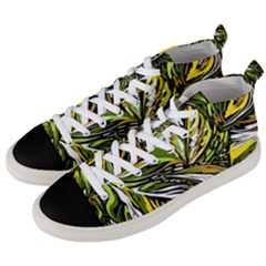 Foliage Pattern Texture Background Men s Mid-top Canvas Sneakers by Ravend