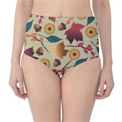 Autumn Leaves Colours Season Classic High-waist Bikini Bottoms