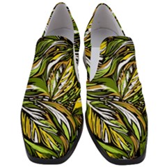 Foliage Pattern Texture Background Women Slip On Heel Loafers