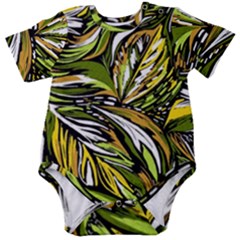 Foliage Pattern Texture Background Baby Short Sleeve Bodysuit by Ravend