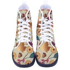 Autumn Leaves Colours Season Men s High-top Canvas Sneakers by Ravend