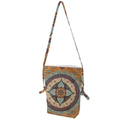 Mandala Floral Decorative Flower Art Folding Shoulder Bag by Ravend