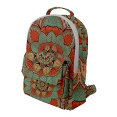 Mandala Floral Decorative Flower Flap Pocket Backpack (large)