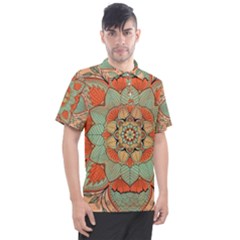 Mandala Floral Decorative Flower Men s Polo T-shirt