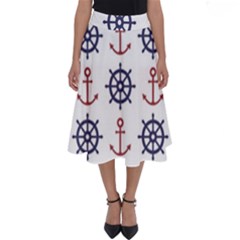 Nautical Seamless Pattern Perfect Length Midi Skirt by Grandong