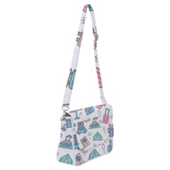 Transportation Seamless Pattern Shoulder Bag With Back Zipper by Grandong