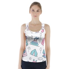 Transportation Seamless Pattern Racer Back Sports Top by Grandong