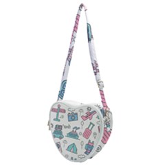 Transportation Seamless Pattern Heart Shoulder Bag by Grandong