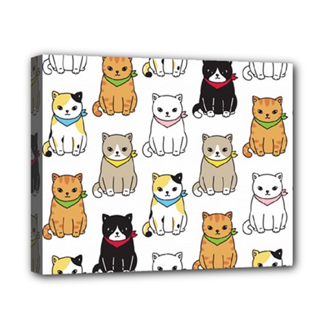 Cat Kitten Seamless Pattern Canvas 10  X 8  (stretched) by Grandong