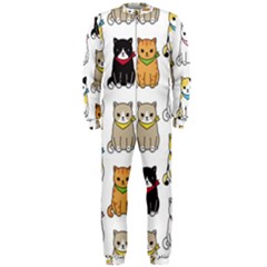 Cat Kitten Seamless Pattern Onepiece Jumpsuit (men) by Grandong