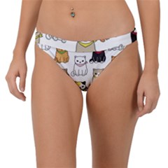 Cat Kitten Seamless Pattern Band Bikini Bottoms by Grandong