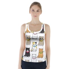 Cat Kitten Seamless Pattern Racer Back Sports Top by Grandong