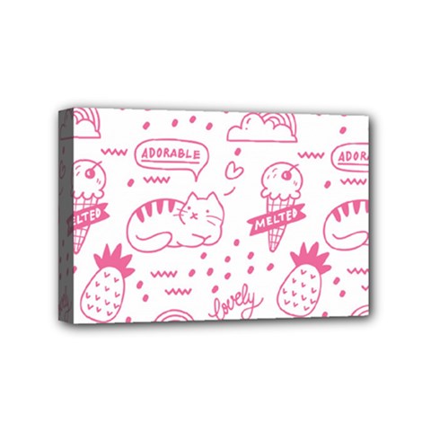 Cute Girly Seamless Pattern Mini Canvas 6  X 4  (stretched)