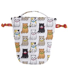 Cat Kitten Seamless Pattern Drawstring Bucket Bag