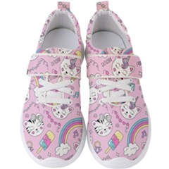 Cute Cat Kitten Cartoon Doodle Seamless Pattern Men s Velcro Strap Shoes