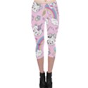 Beautiful Cute Animals Pattern Pink Capri Leggings  View1