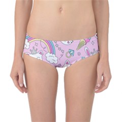 Beautiful Cute Animals Pattern Pink Classic Bikini Bottoms