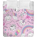 Beautiful Cute Animals Pattern Pink Duvet Cover Double Side (California King Size) View1