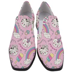 Beautiful Cute Animals Pattern Pink Women Slip On Heel Loafers