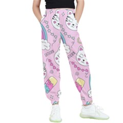 Beautiful Cute Animals Pattern Pink Kids  Joggers