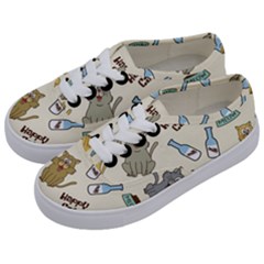 Cute Astronaut Cat With Star Galaxy Elements Seamless Pattern Kids  Classic Low Top Sneakers