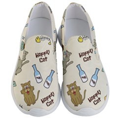 Cute Astronaut Cat With Star Galaxy Elements Seamless Pattern Men s Lightweight Slip Ons by Grandong