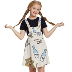 Cute Astronaut Cat With Star Galaxy Elements Seamless Pattern Kids  Apron Dress