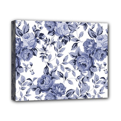 Blue Vintage Background Background With Flowers, Vintage Canvas 10  X 8  (stretched) by nateshop