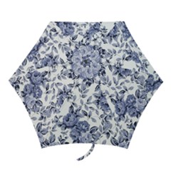 Blue Vintage Background Background With Flowers, Vintage Mini Folding Umbrellas by nateshop