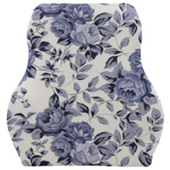Blue Vintage Background Background With Flowers, Vintage Car Seat Velour Cushion 