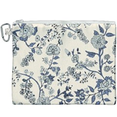 Blue Vintage Background, Blue Roses Patterns, Retro Canvas Cosmetic Bag (xxxl) by nateshop