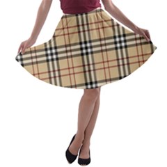 Burberry, Checker, Clothes, Fashion, Pattern A-line Skater Skirt by nateshop