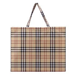 Burberry, Checker, Clothes, Fashion, Pattern Zipper Large Tote Bag by nateshop