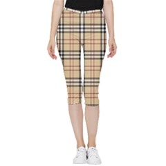 Burberry, Checker, Clothes, Fashion, Pattern Inside Out Lightweight Velour Capri Leggings 