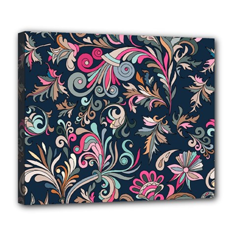 Coorful Flowers Pattern Floral Patterns Deluxe Canvas 24  X 20  (stretched) by nateshop