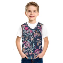 Coorful Flowers Pattern Floral Patterns Kids  Basketball Tank Top by nateshop