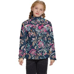 Coorful Flowers Pattern Floral Patterns Kids  Puffer Bubble Jacket Coat by nateshop