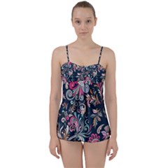 Coorful Flowers Pattern Floral Patterns Babydoll Tankini Set by nateshop